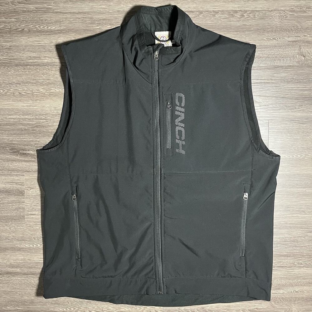Cinch Bonded Softshell Vest Men's XXL Black Windproof Fleece Lined MWV1099004